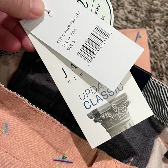 Jachs New York NWT pink surfer print pink twill cotton chino shorts - Picture 4 of 13